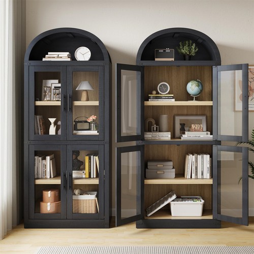 Arched bookshelf with doors - bookshelf,