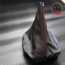 GOLF MK4 BORA GTI TD TDI RED STITCH BLACK LEATHER GEAR STICK KNOB COVER GAITER