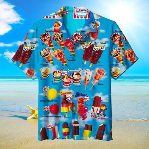 Mens button down retro ice - button,