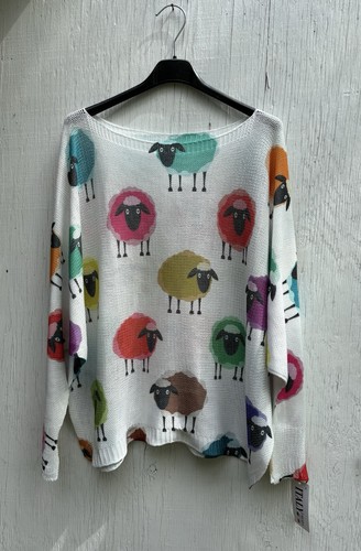 New white sheep print - white, italian