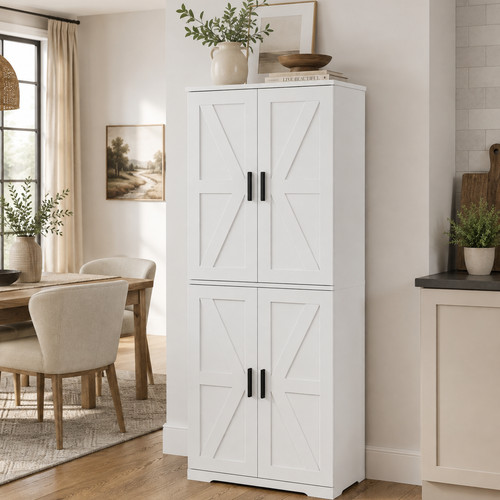 White kitchen pantry - white,