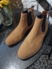 Mens Suede Tanned  Coloured High Top Chelsea Style Boots Topman Size 8