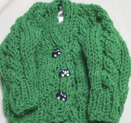 Baby boy hand knitted cable