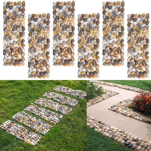 River rock stepping - river,