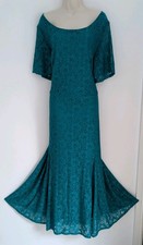? JOANNA HOPE SIZE 32 30 28 Beautiful Long Green Lace Overlay Maxi Dress Ref C.