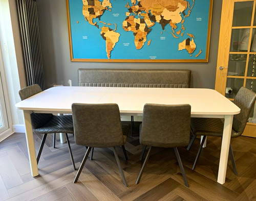 Rectangular white dining table - white,