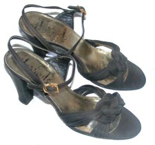 Vintage 1960s black satin