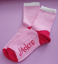 BNWOT Next Womens Red & White  Stripe J'adore Love Socks Cotton blend  Size 4-7
