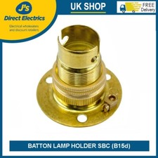 Batten Lamp Holder Brass Earth