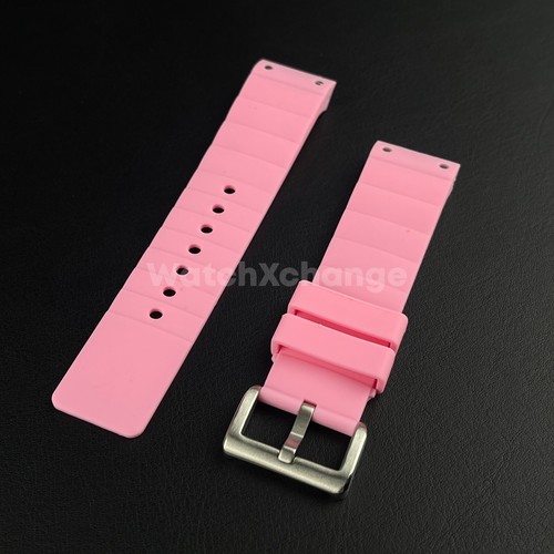Pink silicone rubber watch - rubber,
