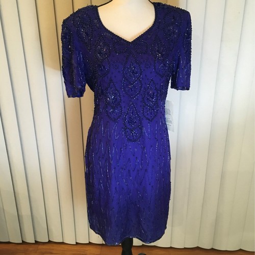 Silk sequined beaded - ,, navy
