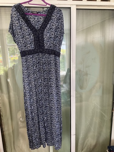 Long blue floral - blue,