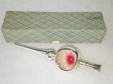 Vintage Mercury Glass Concave Christmas Tree Topper Boxed. Indented Deco 1950s