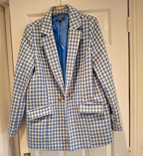 Studio blue white houndstooth - blue/white,