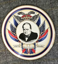 Winston Churchill 50th Anniversary Plate 1940-1990 Caverswall Fine Bone China