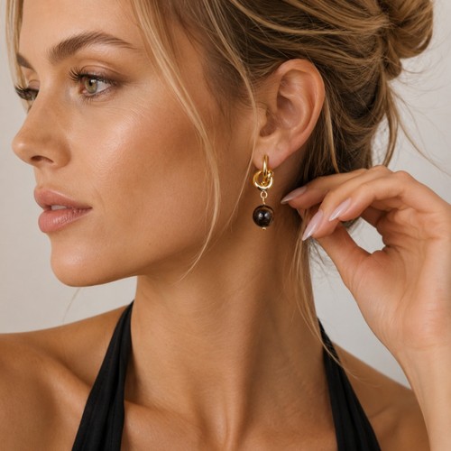 Tiger eye drop - tiger, earrings