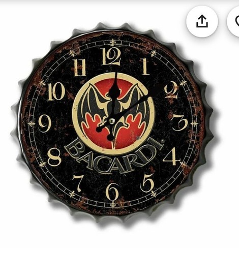 Bacardi rum 30cm wall - 30cm, clock