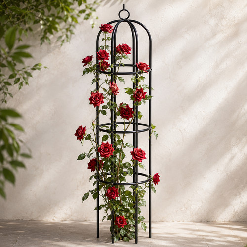 Metal garden obelisk - garden, climbing