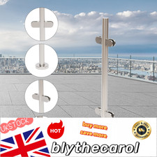 Balustrade Fence Railing Post Stainless Steel Mid Post High Glass Clamps w/Base