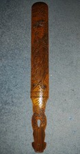Antique Victorian Japanese Carved Bamboo Bible Page Turner Peacock Design