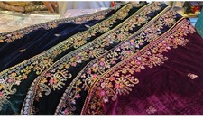 Embroidered Velvet Shawl