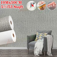 10M Thick Self-Adhesive Thermal Insulation Wallpaper 3D Linen·Plain Wall Sticker