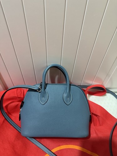 Mini bowling bag - denim, blue