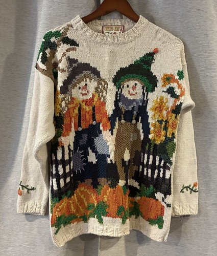 Vintage hand knit scarecrow - knit,