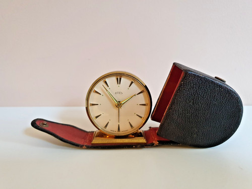 Vintage cased travel alarm - vintage,