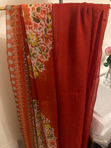 Red orange chiffon - &,