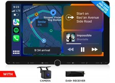 DAB+ Double Din 10.1in Android 14 Car Radio Stereo GPS Sat Nav Head Unit CarPlay