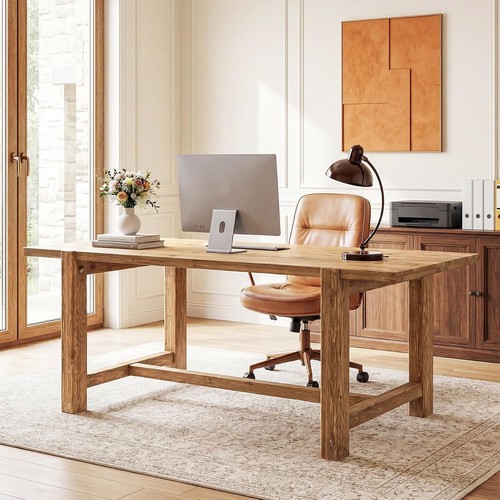Solid wood computer desk - wood,