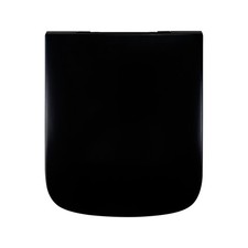 Fanmitrk Soft Close Black Square Toilet Seat with Top Fix Quick Release Hinges