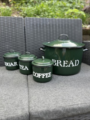 Large vintage enamel bread bin - enamel,