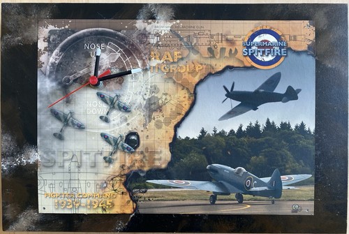 Slate clock with spitfire - clock,