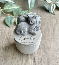 Personalised Cat Urn / Handmade Concrete Pet Ashes Memorial Keepsake