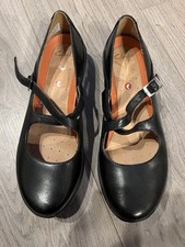 Clarks Black Leather Flat Comfy Mary Jane Shoes UK 5 “NEW “