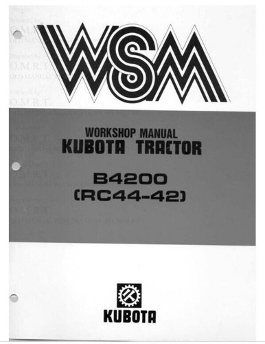 Kubota b4200 rc44 - rc44-42, workshop