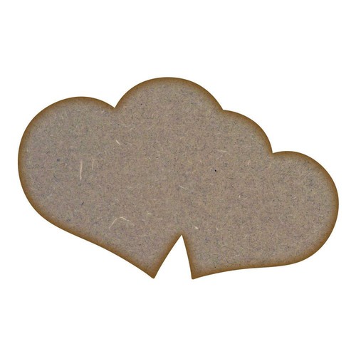Double heart mdf - mdf, cut