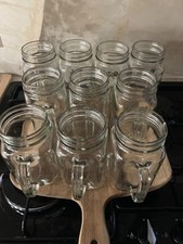 10 Mason Drinking Jars Handled