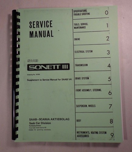 Saab sonett iii service - sonett,