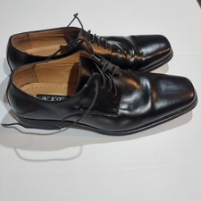 Mens shiny black leather dress - shiny,