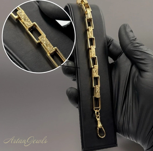 9ct gold silver bracelet - gold, on