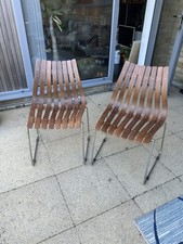 Pair Of Norwegian Bentwood And Chrome Chairs - Hans Brattrudd - Scandia