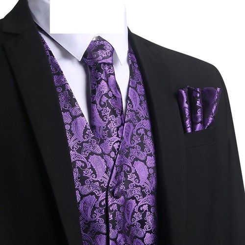 Men paisley waistcoat tie - +,