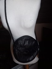 Black Round leather handbag