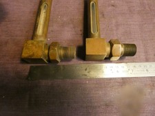 2 BRASS STEAM ENGINE MODEL SITE GLASS VALVE ?? 3/4 " THREAD 5 1/2" GLASS INSERT