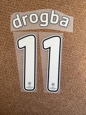 Drogba 11 2007-2009 Player Size Champions League Nameset  UK STOCK Chelsea white