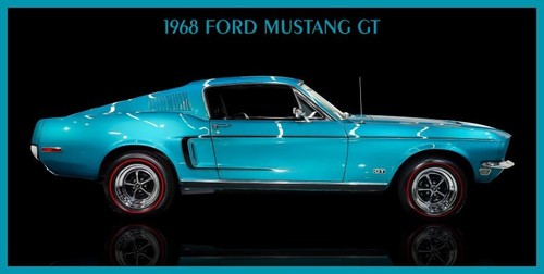 1968 ford mustang blue - 1968, in