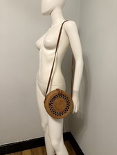 Woven Rattan Circle Bag In A